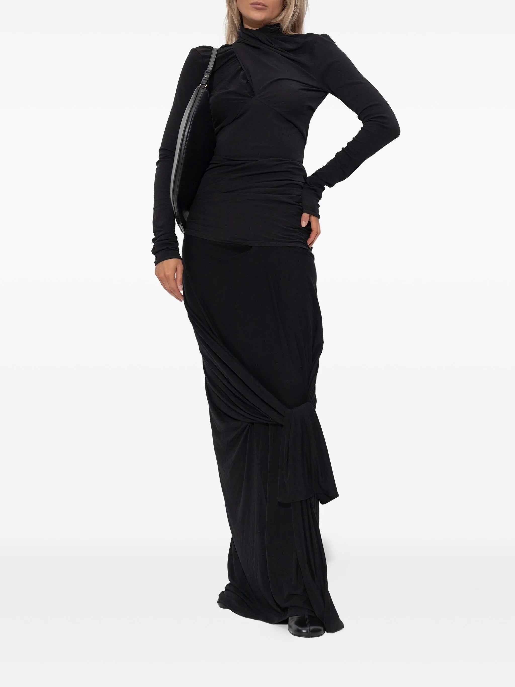 LUMIERE SCARF SKIRT SOOT