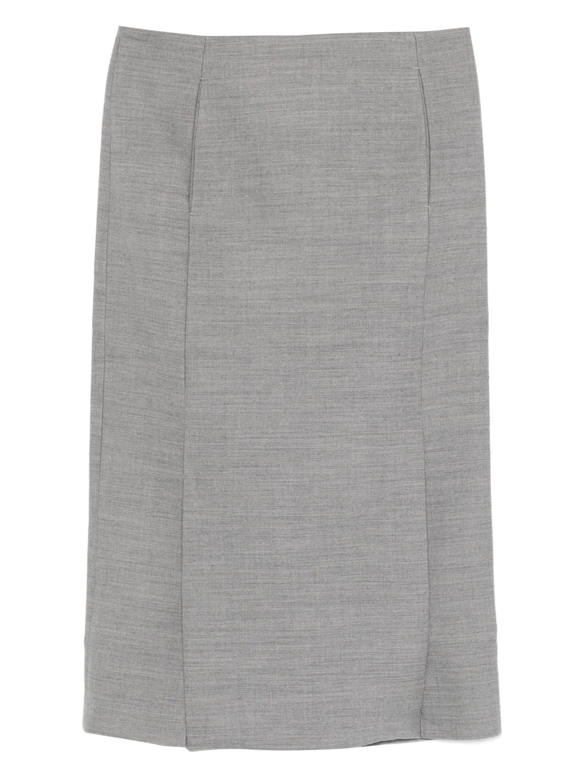 TAILORED MIDI SKIRT WARM GRAY