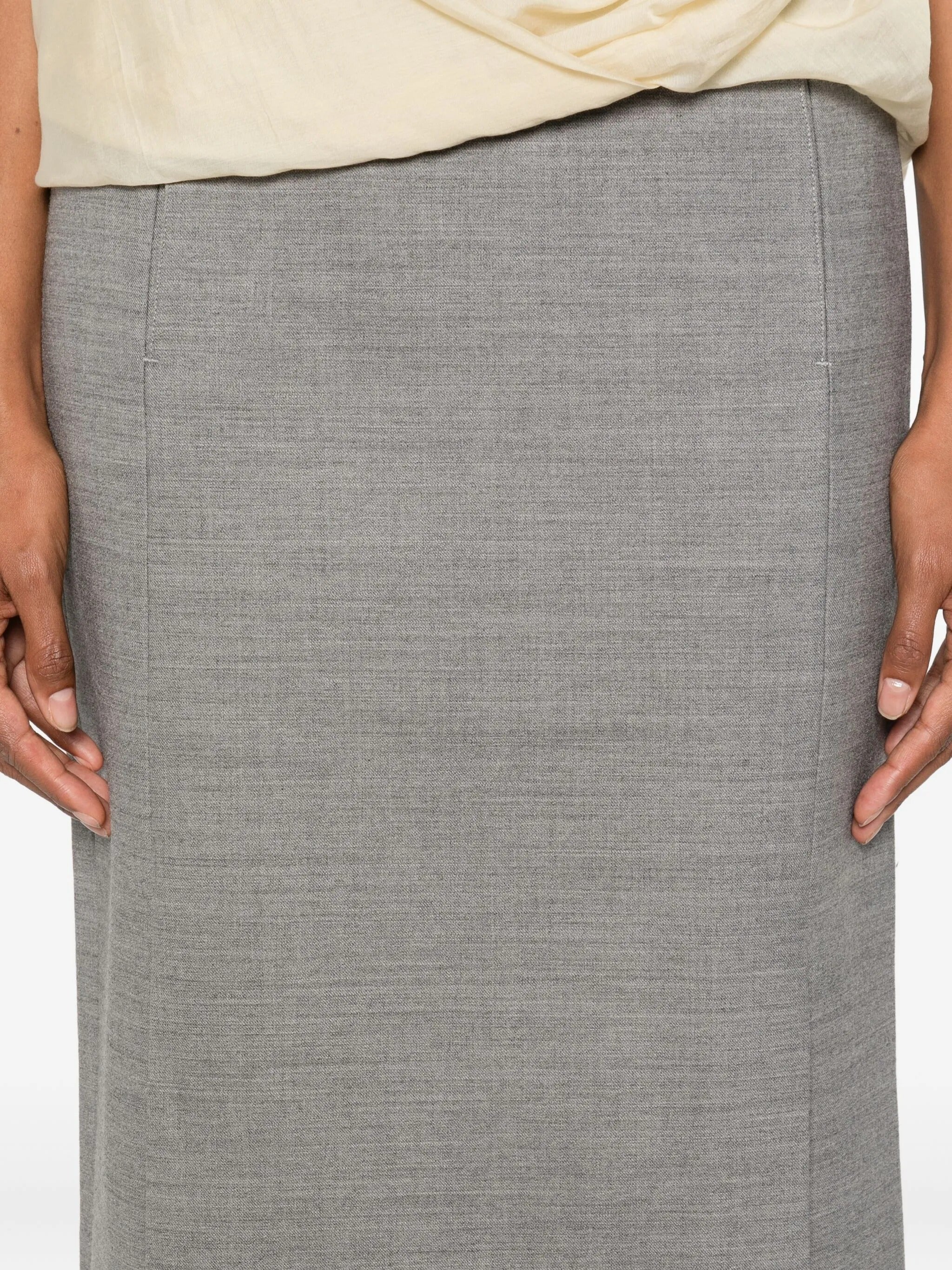 TAILORED MIDI SKIRT WARM GRAY