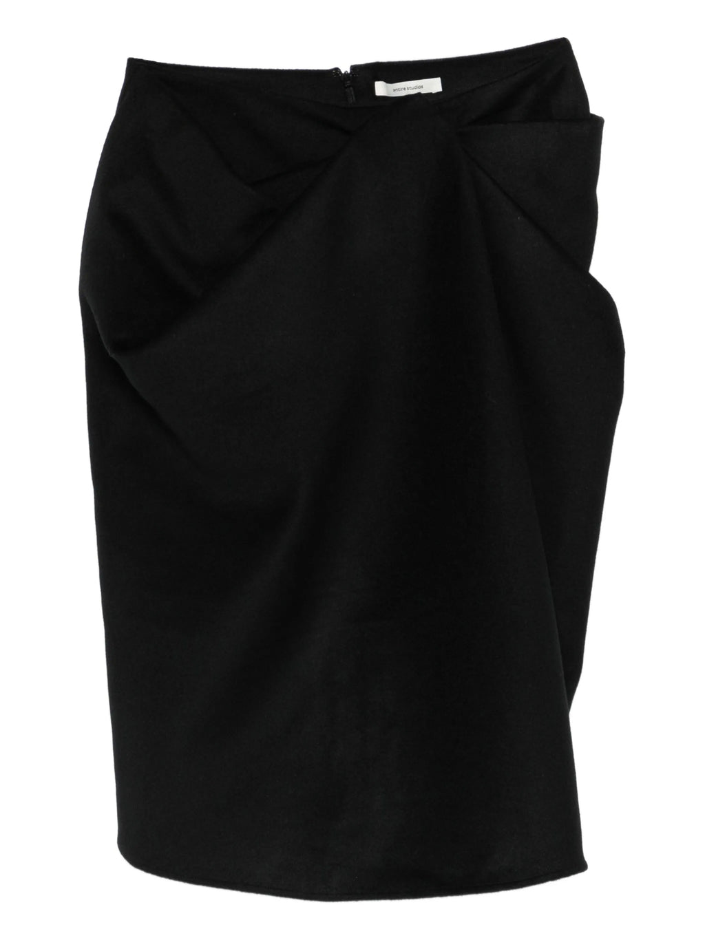 CREASE SKIRT BLACK WOOL