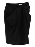CREASE SKIRT BLACK WOOL