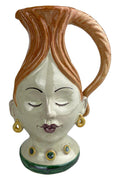 HAND-PAINTED CERAMIC JUG-ORANGE HAIR