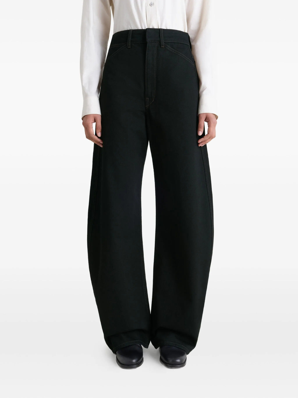 HIGH WAISTED CURVED PANTS