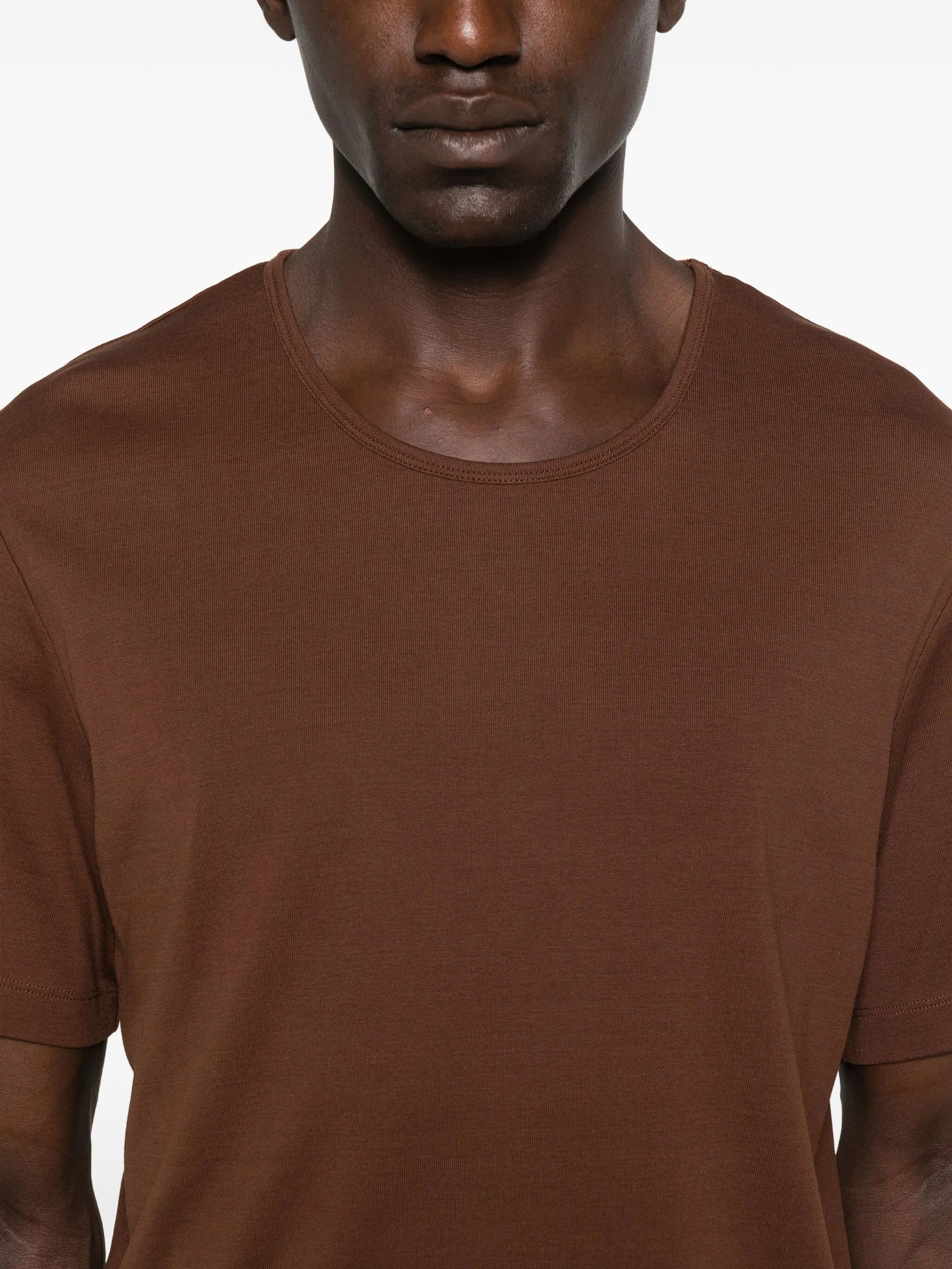 RIB U NECK T-SHIRT