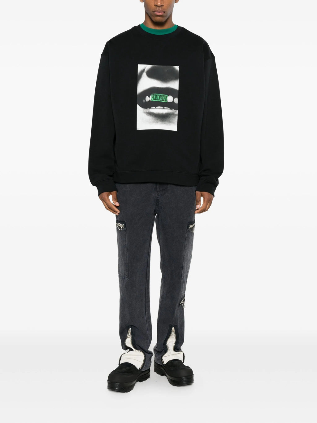 Loose Fit Crewneck Smile Print