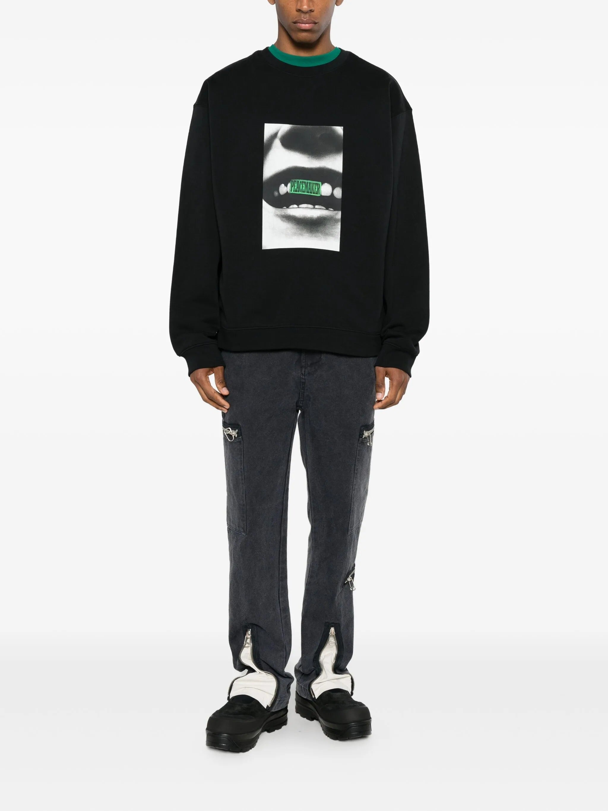 Loose Fit Crewneck Smile Print