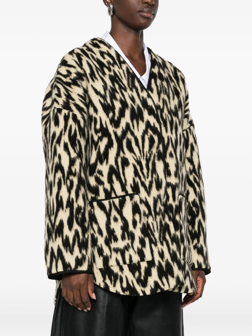 "moiree" jacquard cloth coat