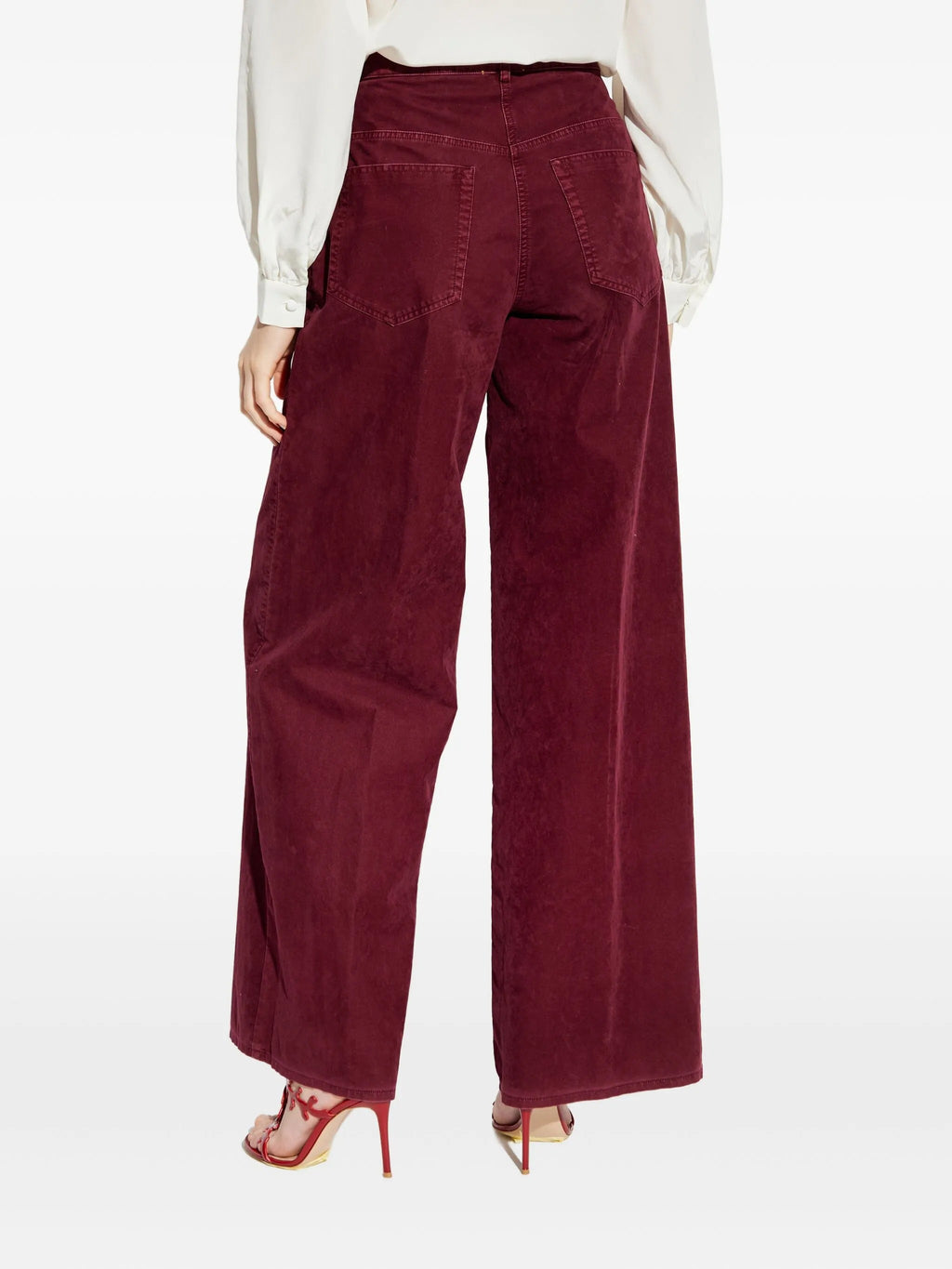 flocked cotton 5 pockets pants