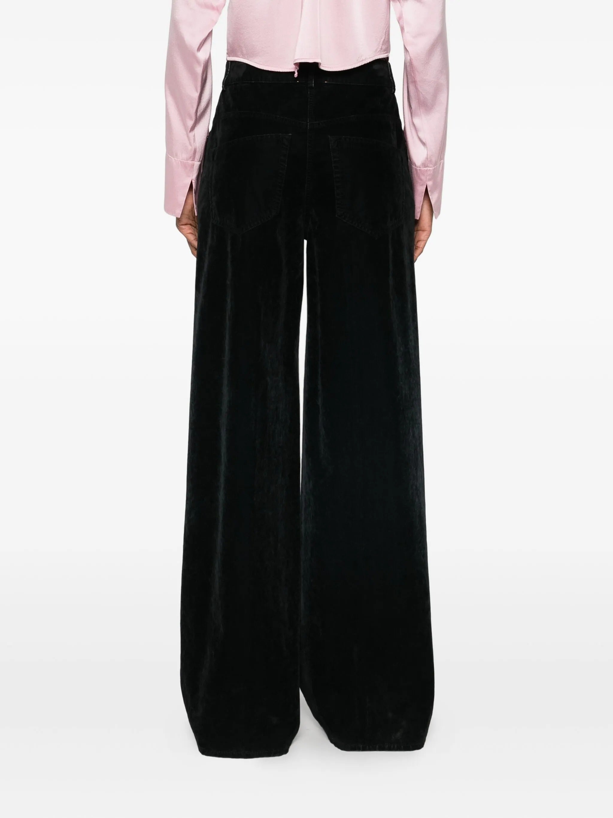 flocked cotton 5 pockets pants