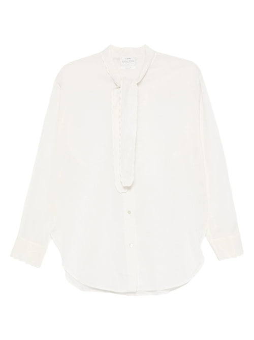 "memoires d`enfance"embroidery shirt with bow