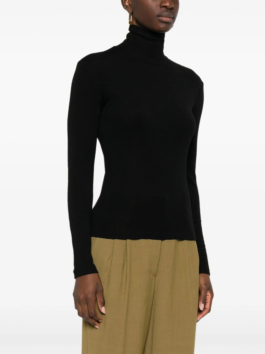 wool ribbed jersey turtleneck t-shirt