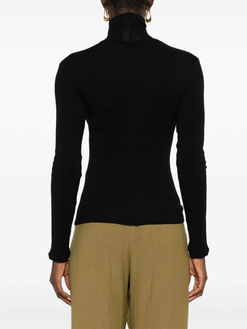 wool ribbed jersey turtleneck t-shirt