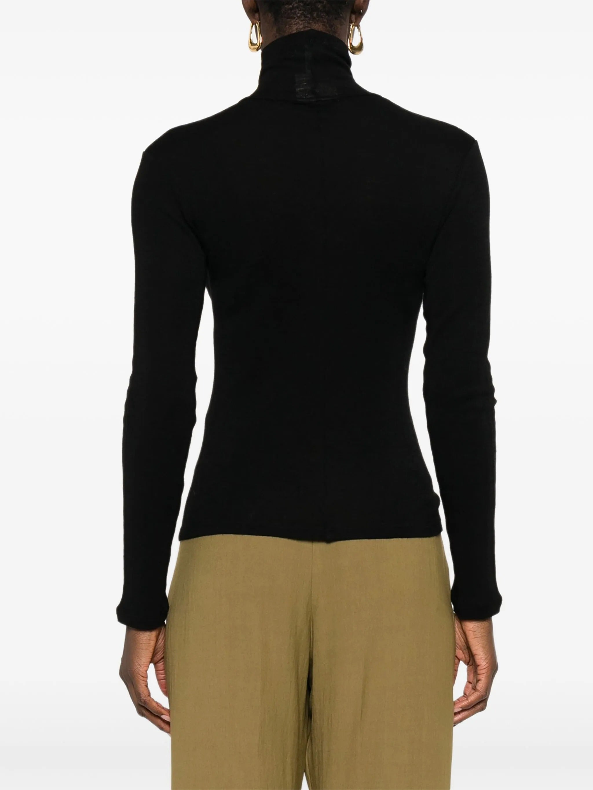 wool ribbed jersey turtleneck t-shirt