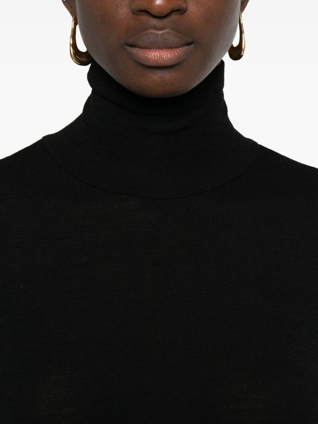 wool ribbed jersey turtleneck t-shirt