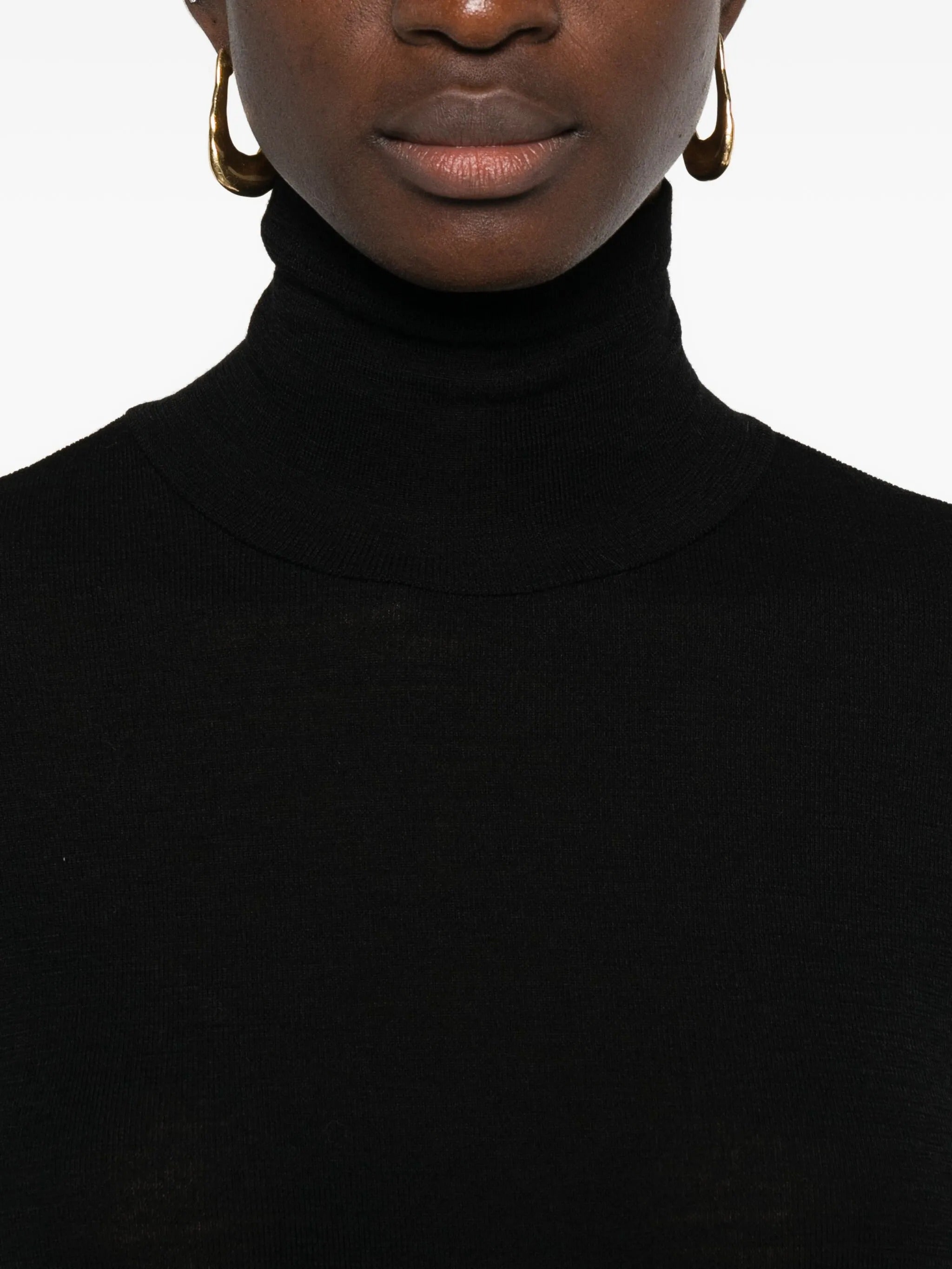 wool ribbed jersey turtleneck t-shirt