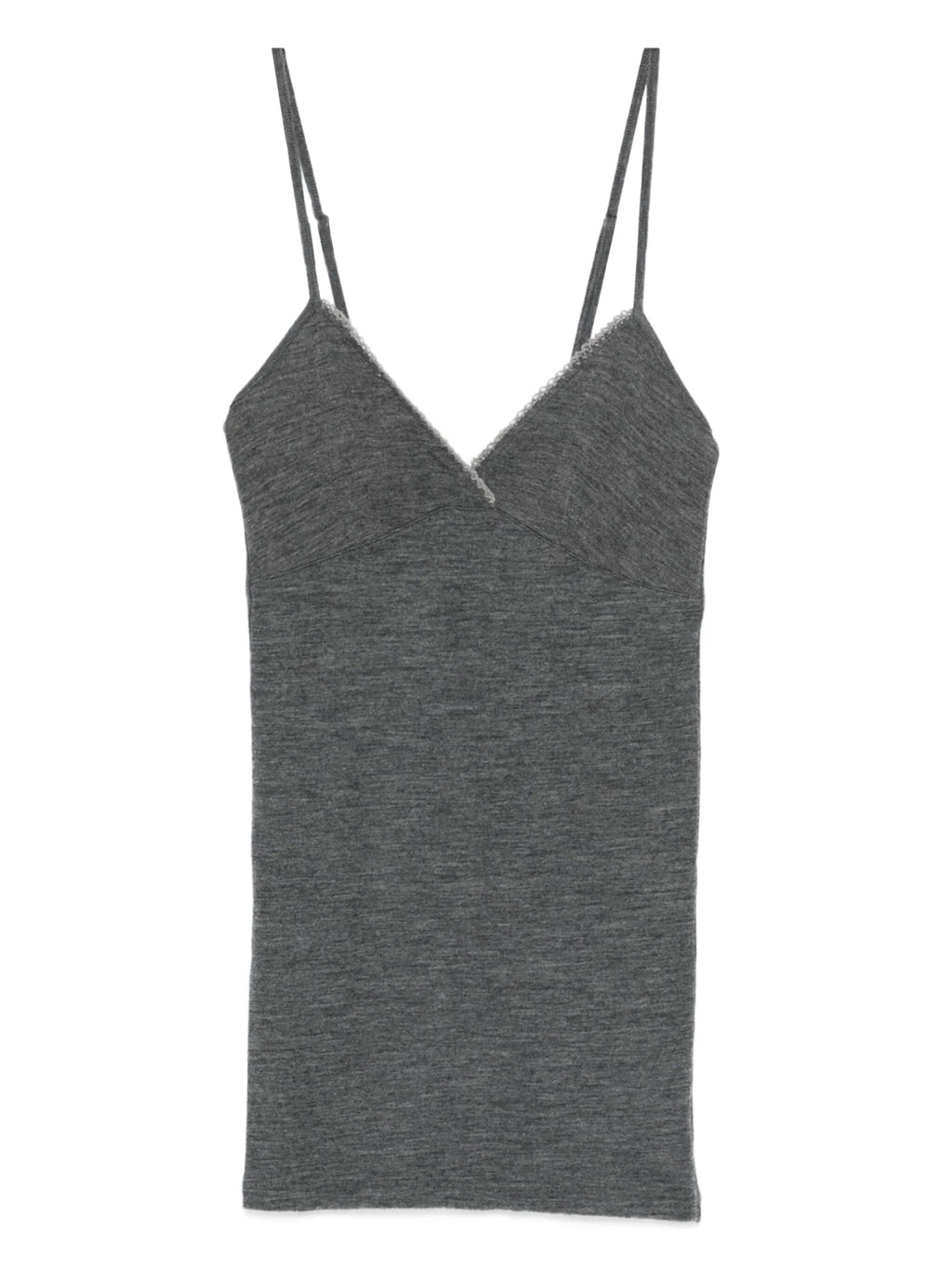 embroidered wool ribbed jersey tank top