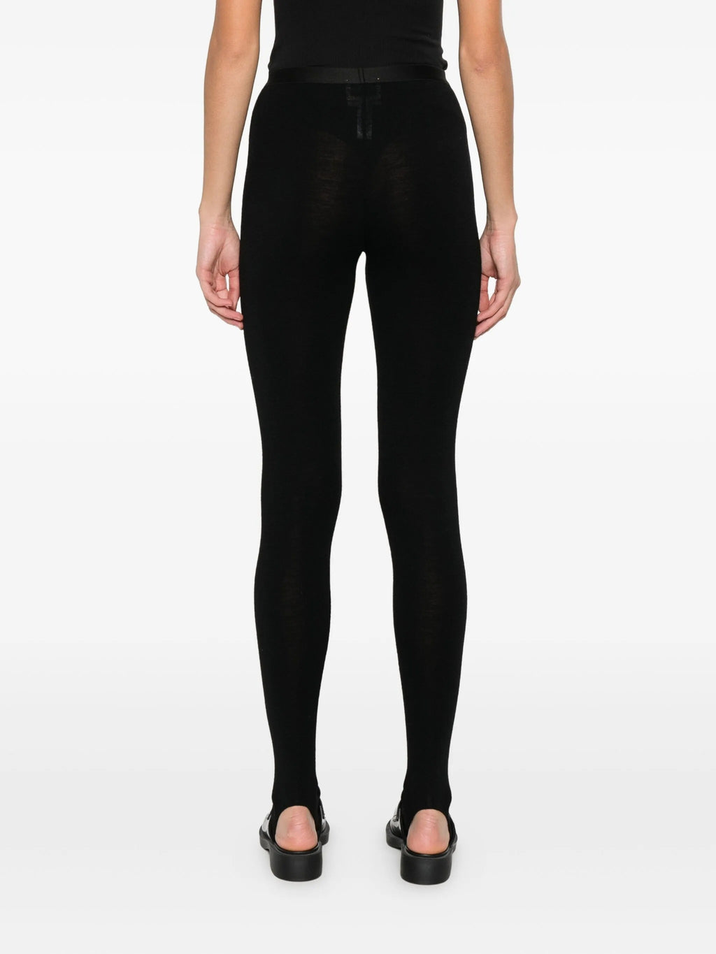 wool ribbed jersey leggings with spats