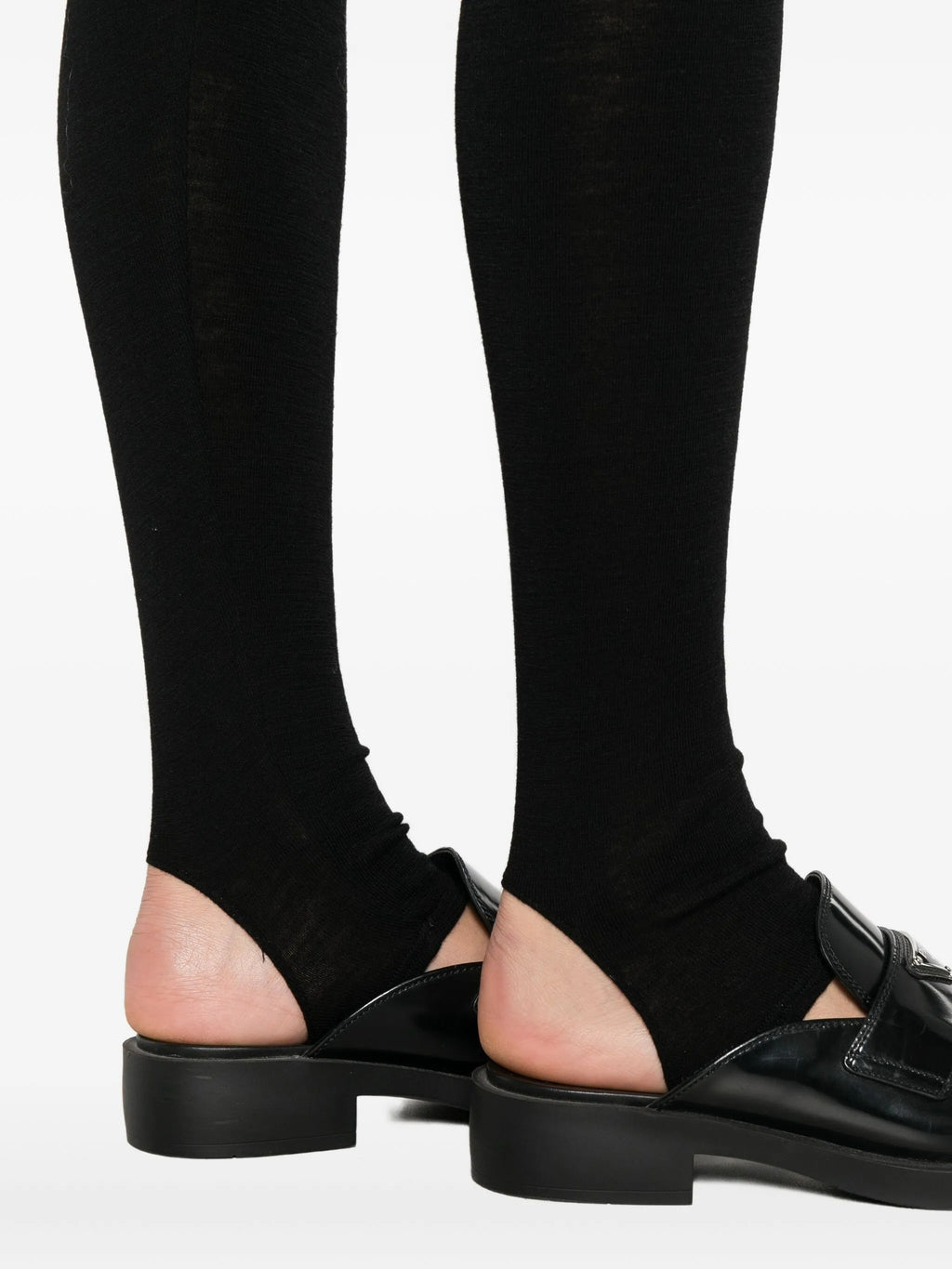 wool ribbed jersey leggings with spats