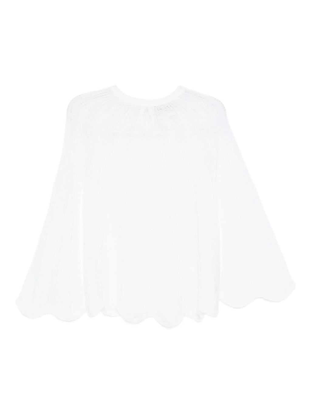 brushed mohair pointelle stitch sweater