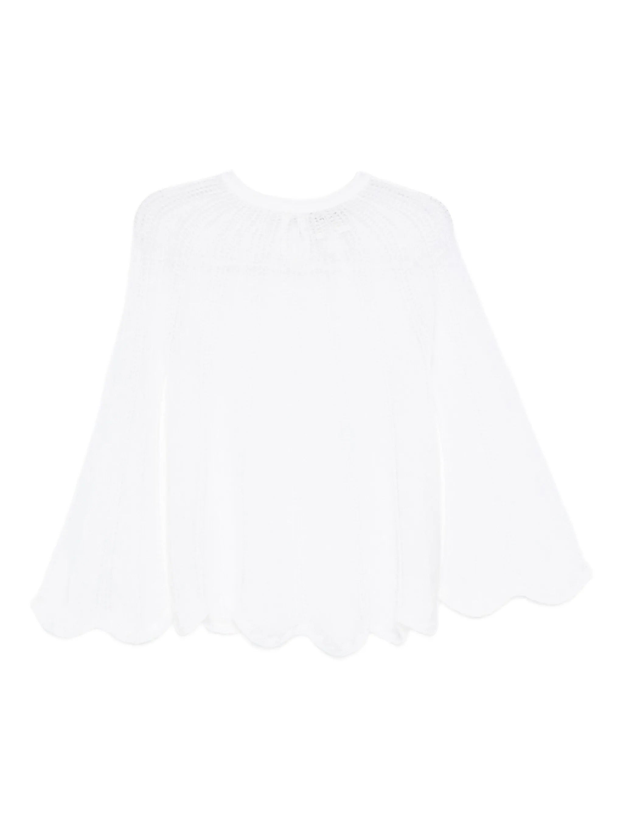 brushed mohair pointelle stitch sweater