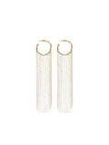 hoop sculpture fringed earrings