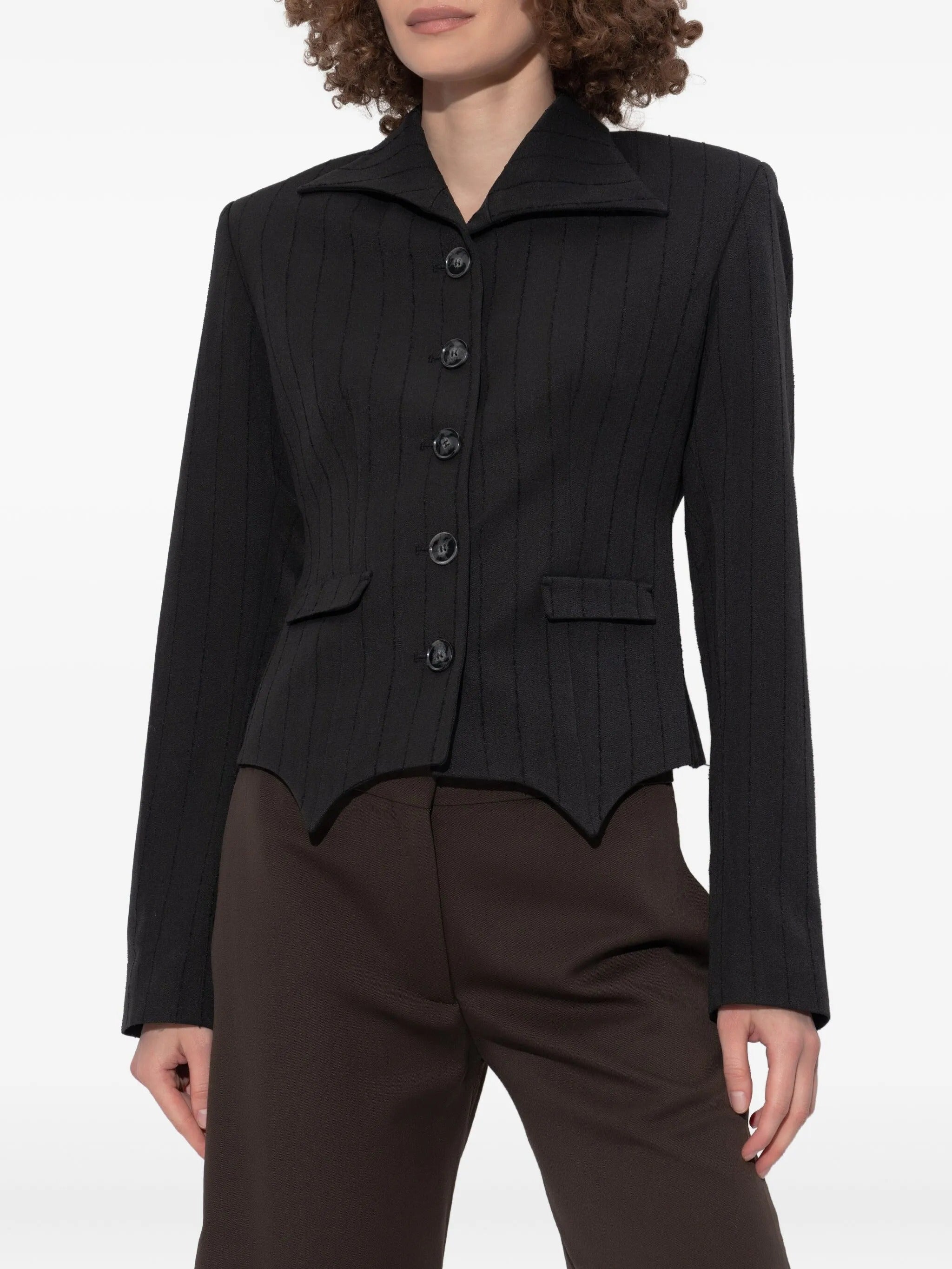 blazer pinstripe black