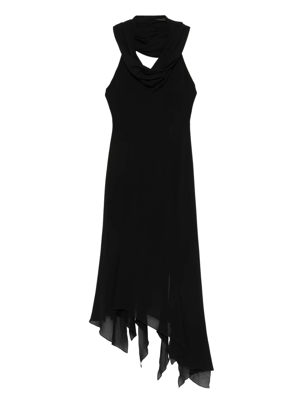 draped dress black