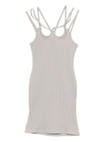 multi strap dress honeycomb grey