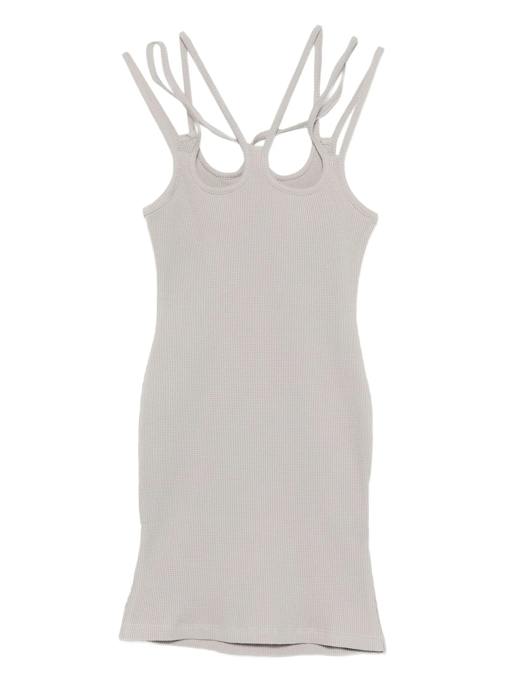 multi strap dress honeycomb grey