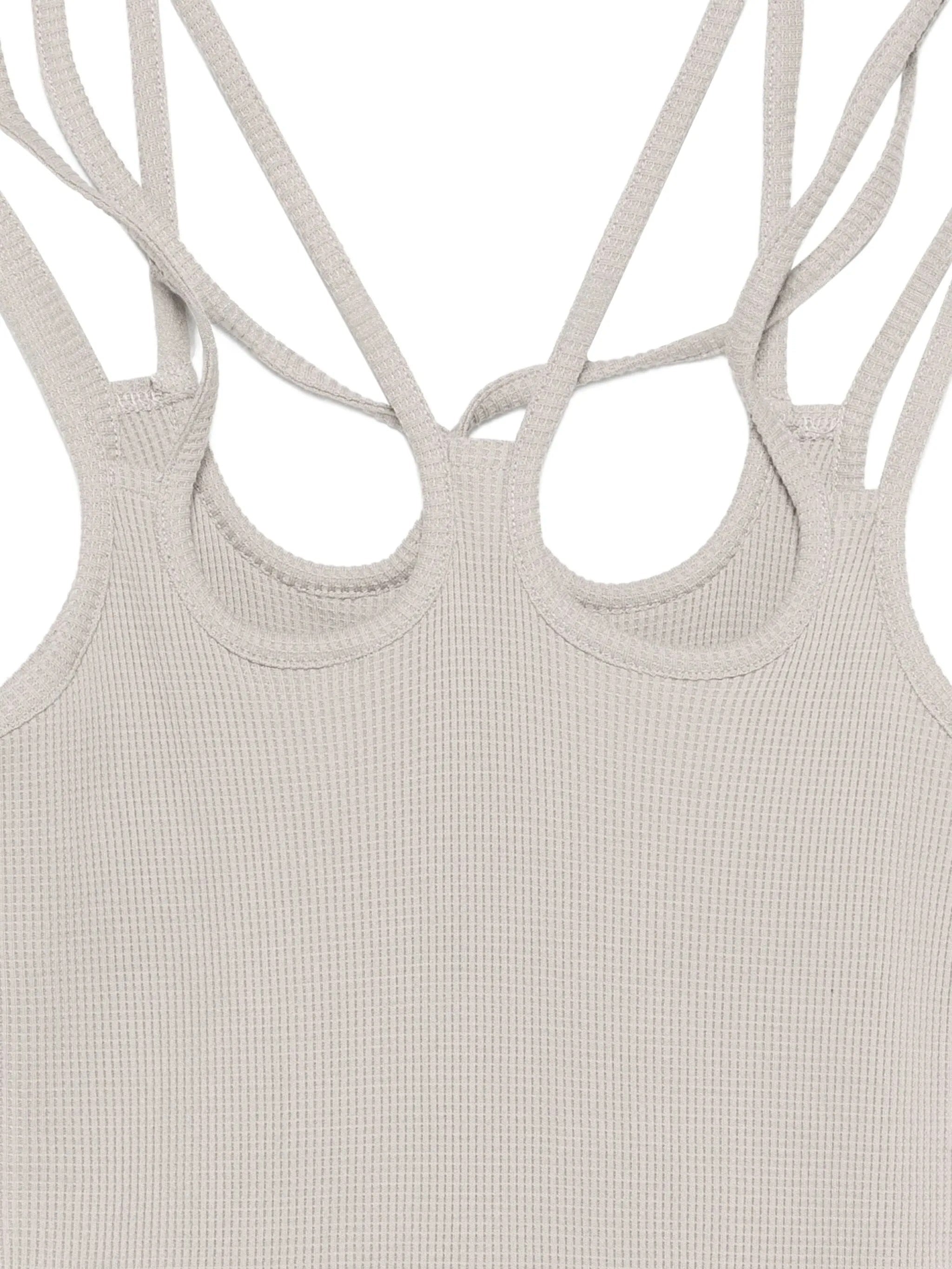 multi strap dress honeycomb grey
