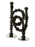 candle holder beads black
