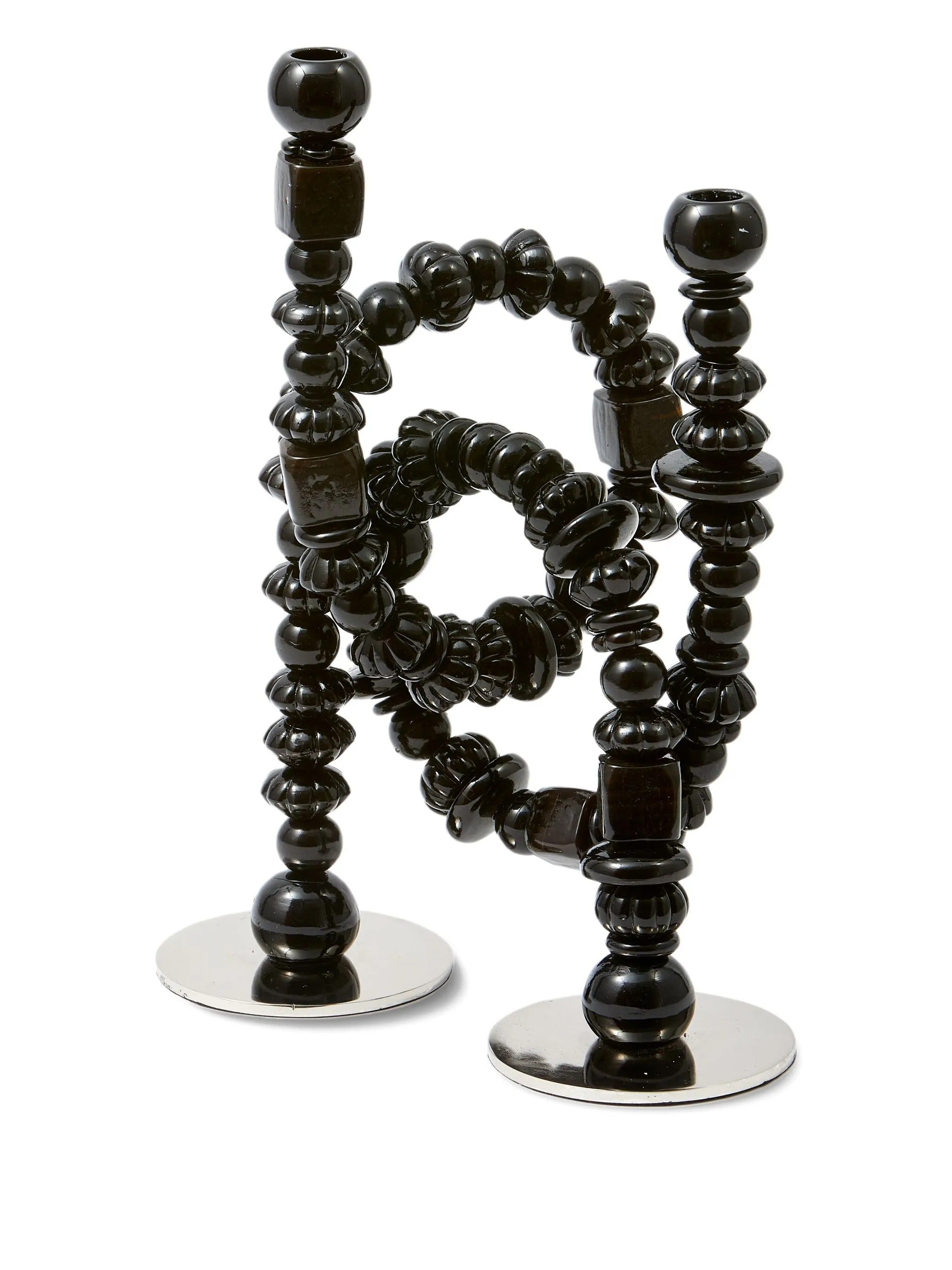 candle holder beads black