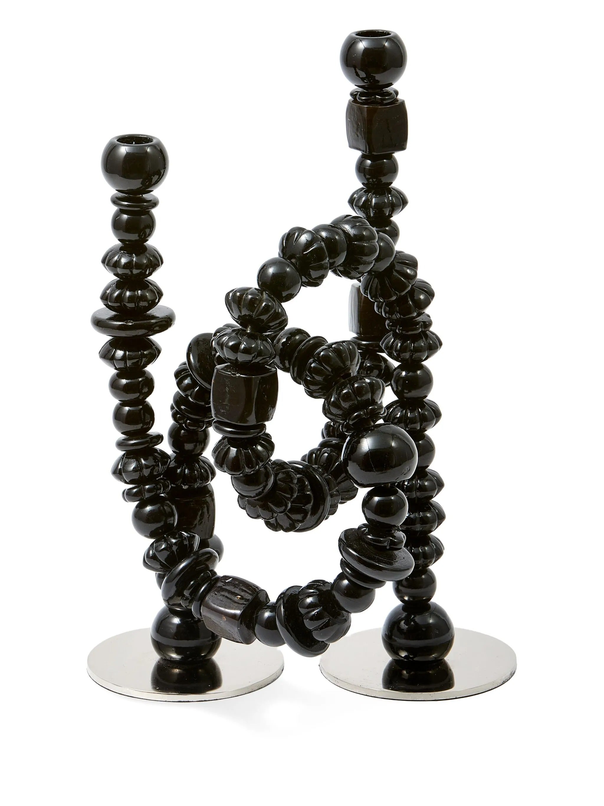 candle holder beads black