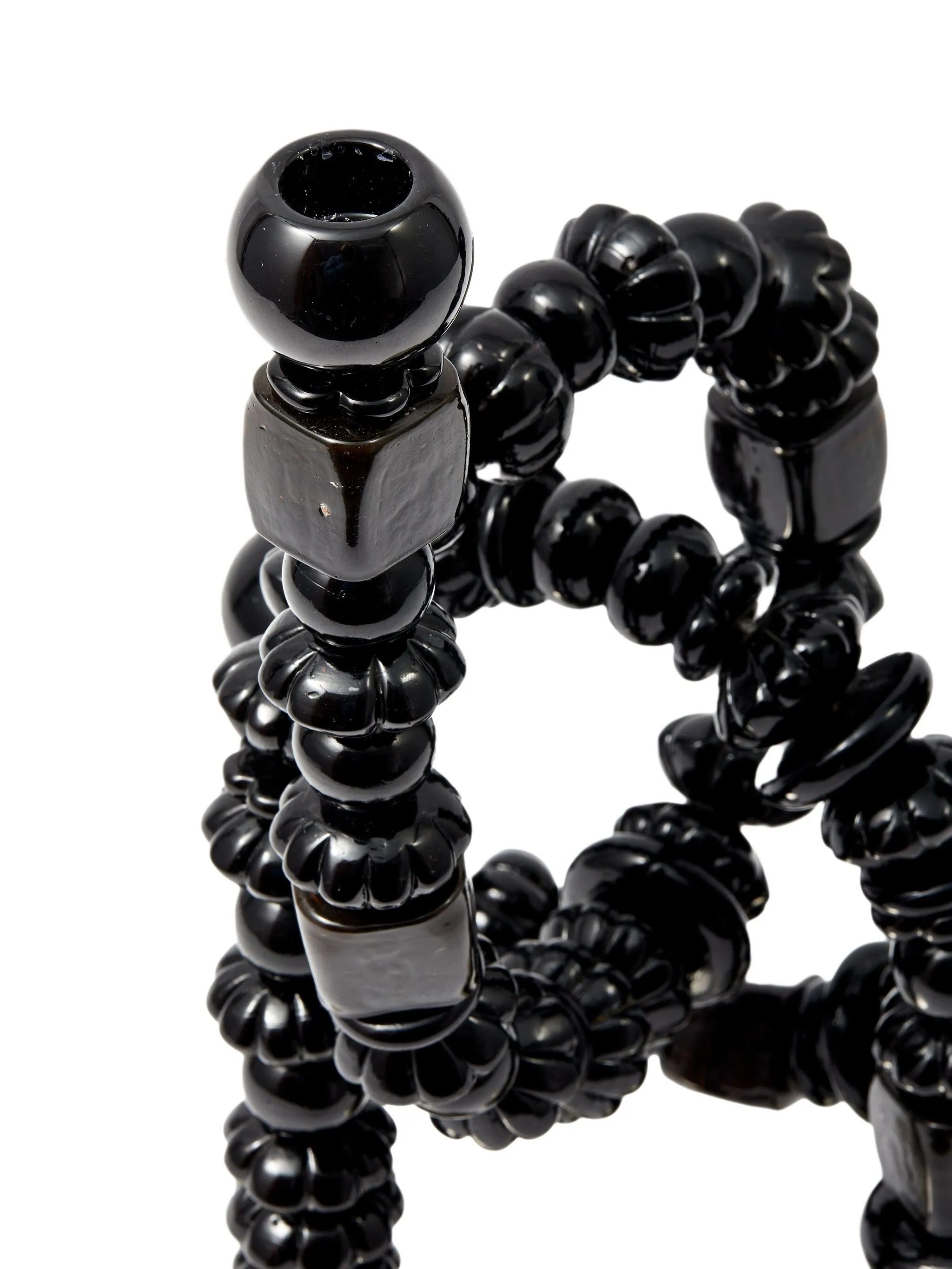 candle holder beads black