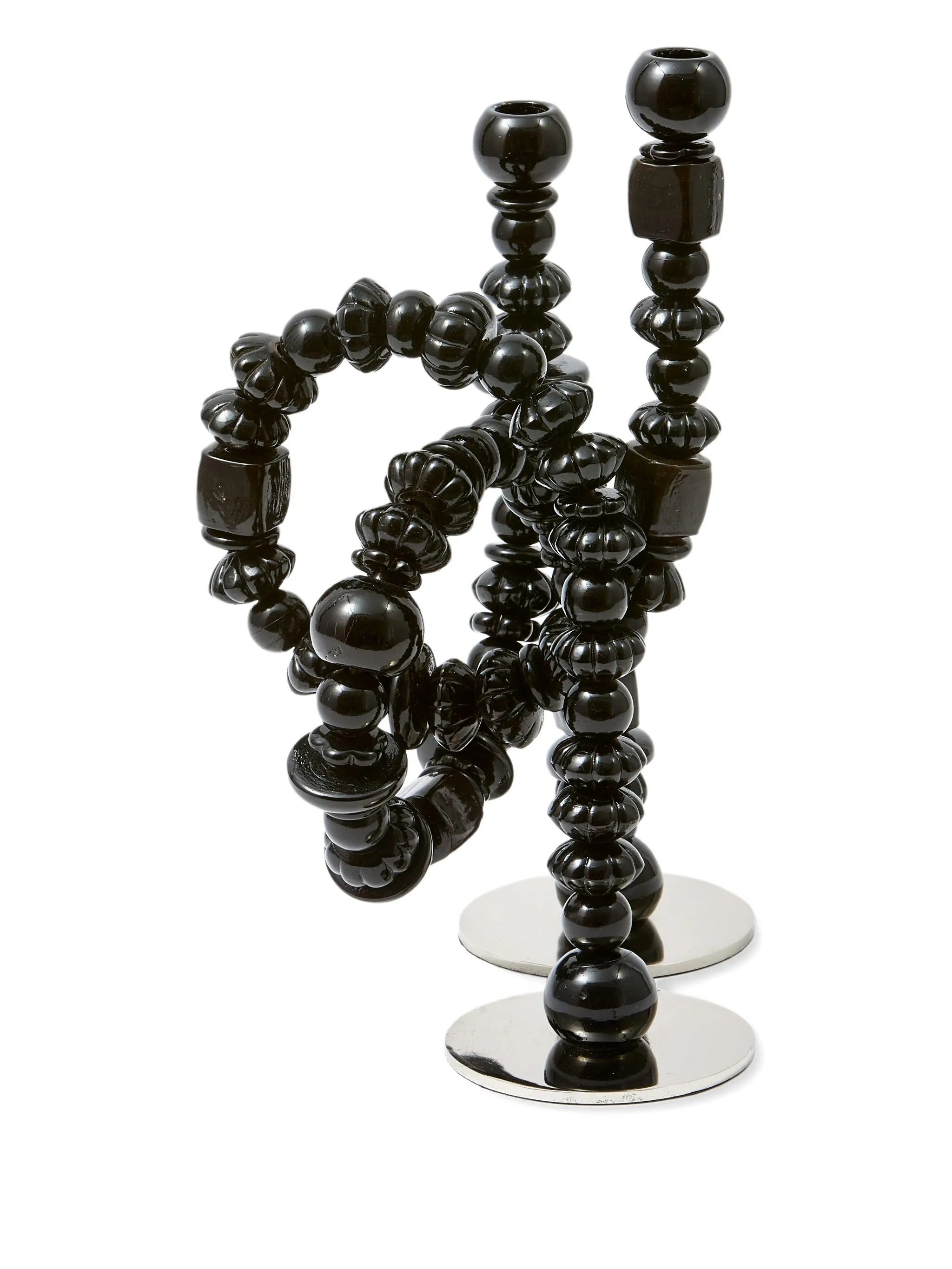 candle holder beads black