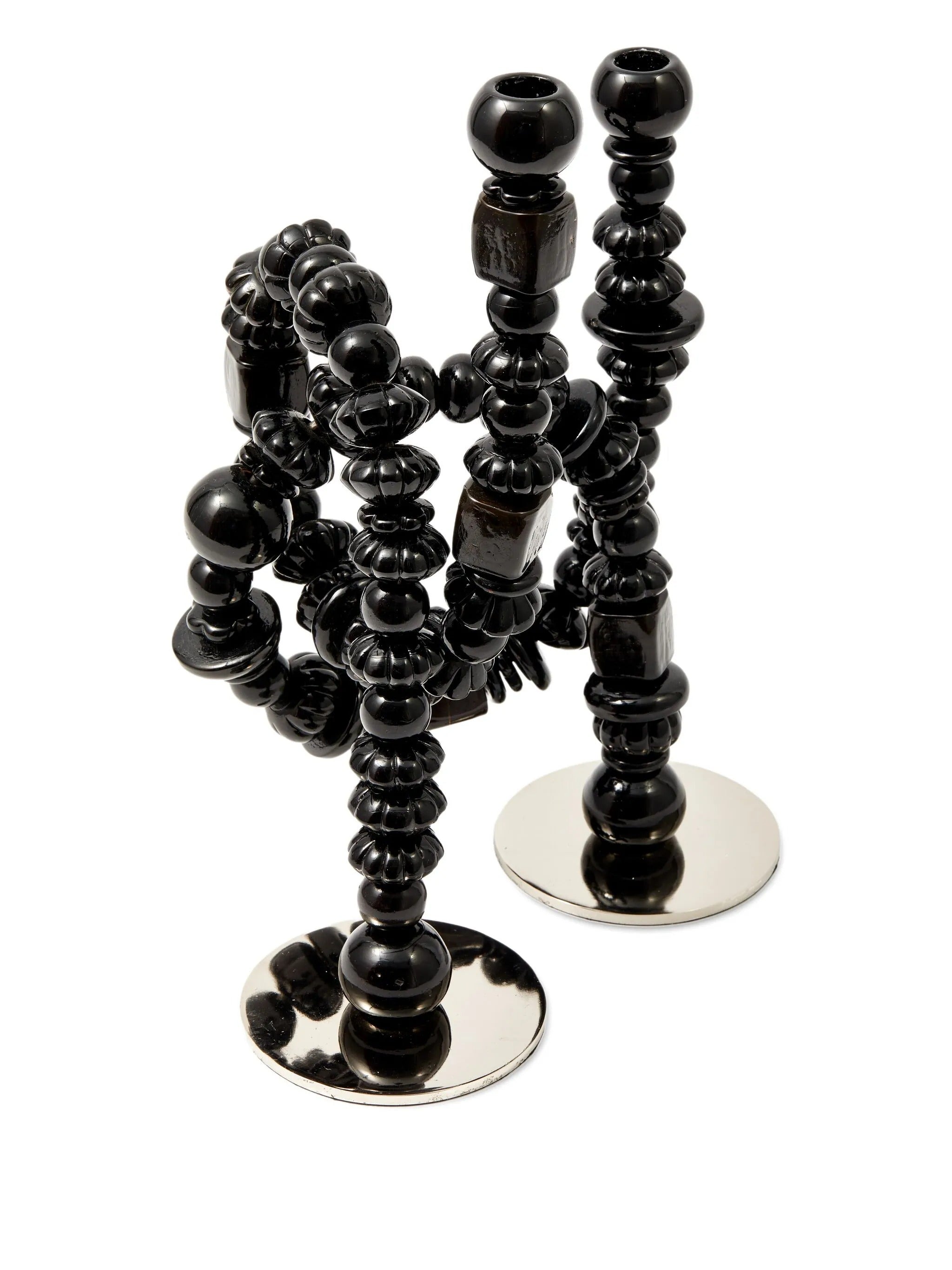 candle holder beads black
