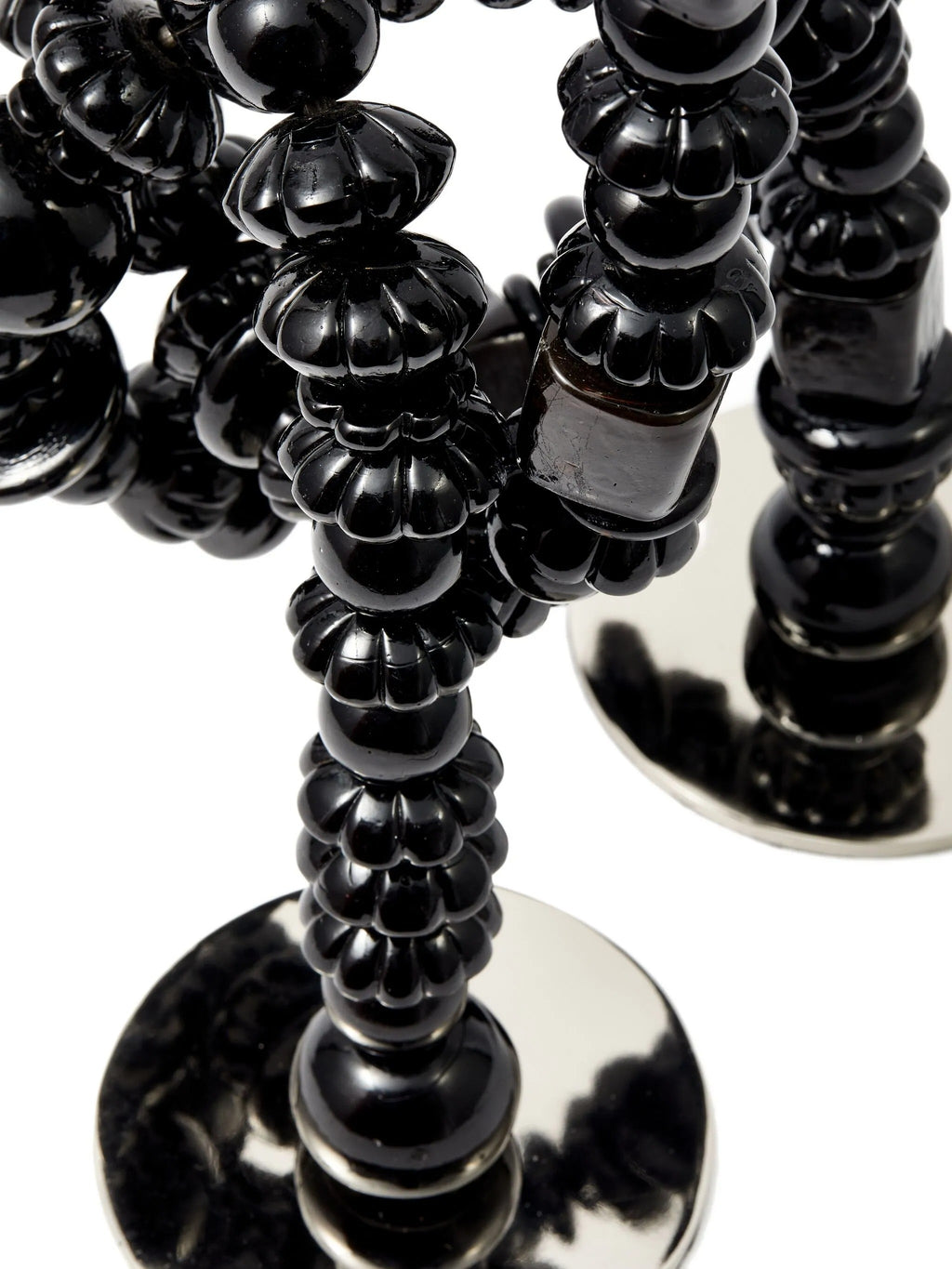 candle holder beads black