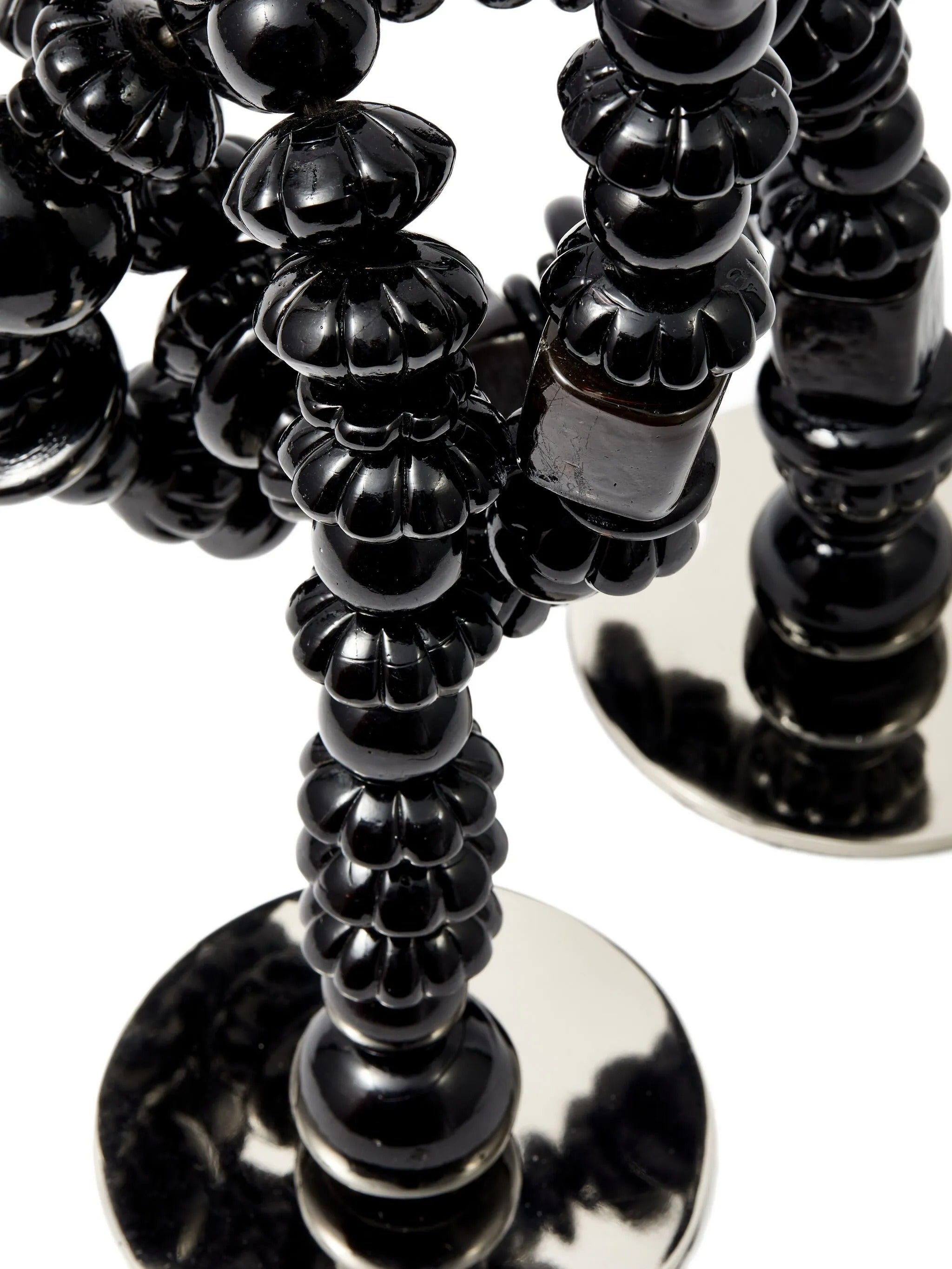 candle holder beads black