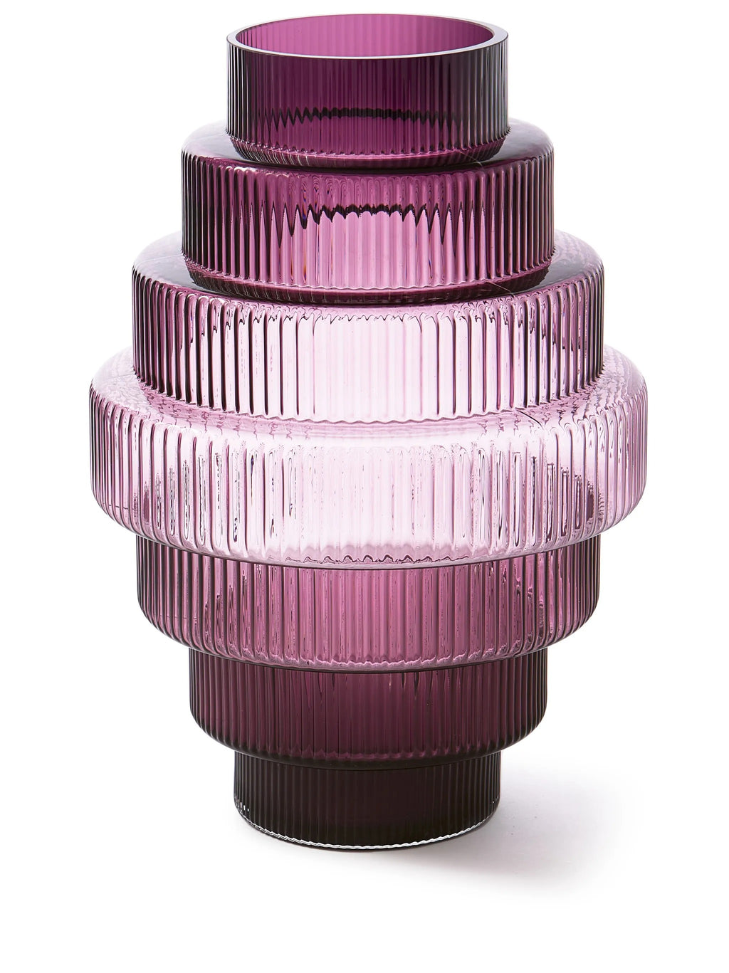 Vase Steps dk. purple large