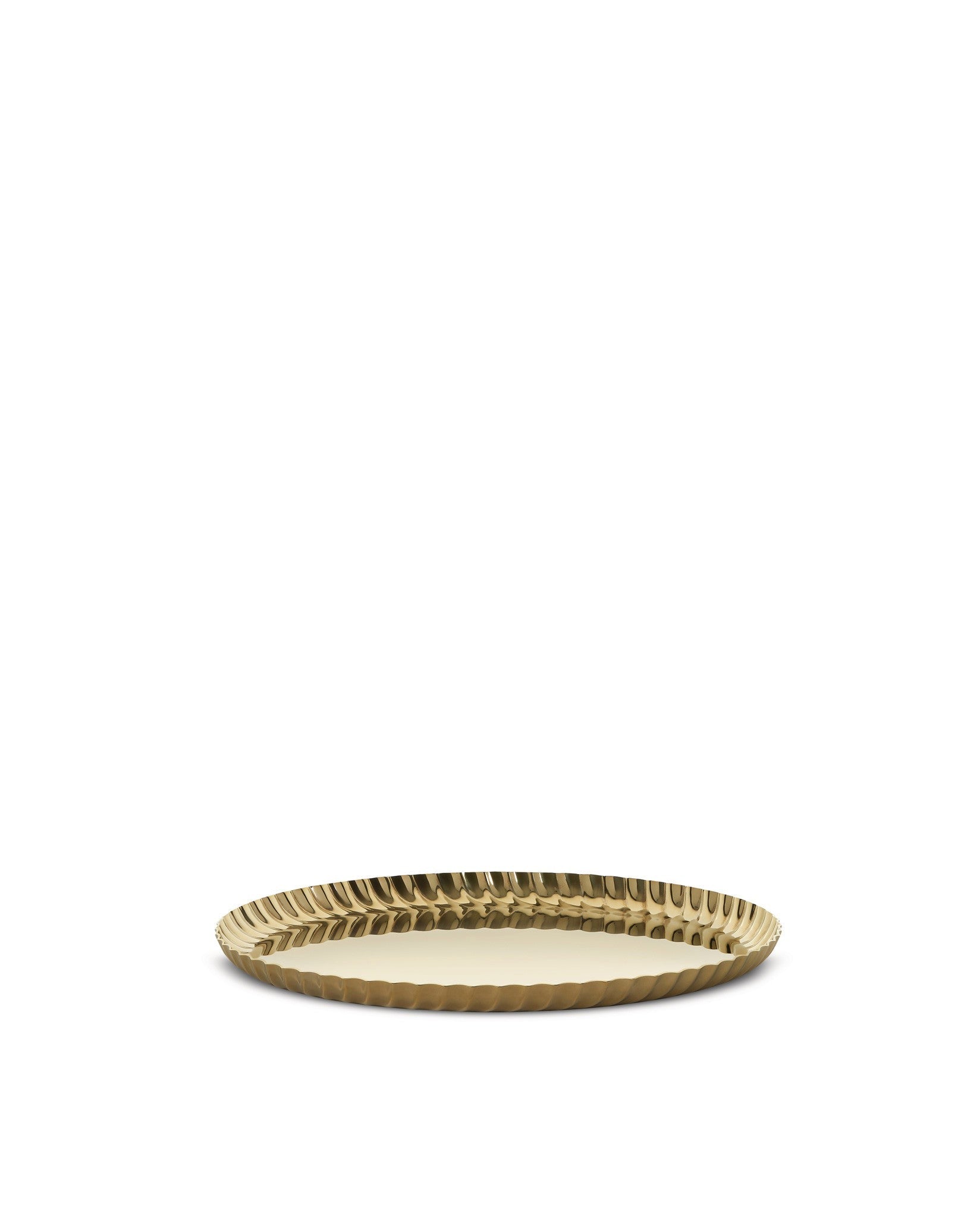 PLEATS,VASSOIO ROTONDO,PVD ORO