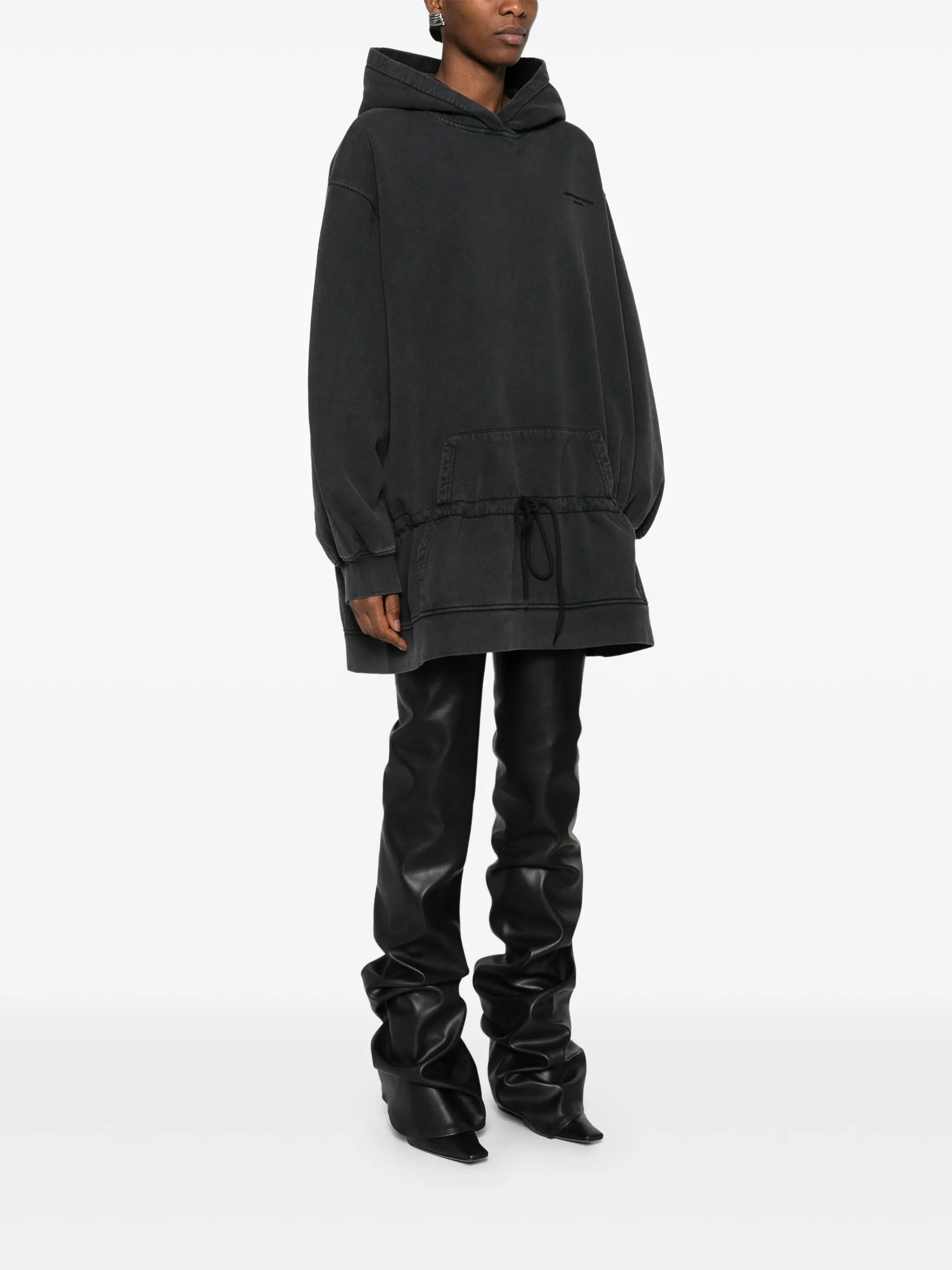 DROPPED WAIST HOODIE DRESS