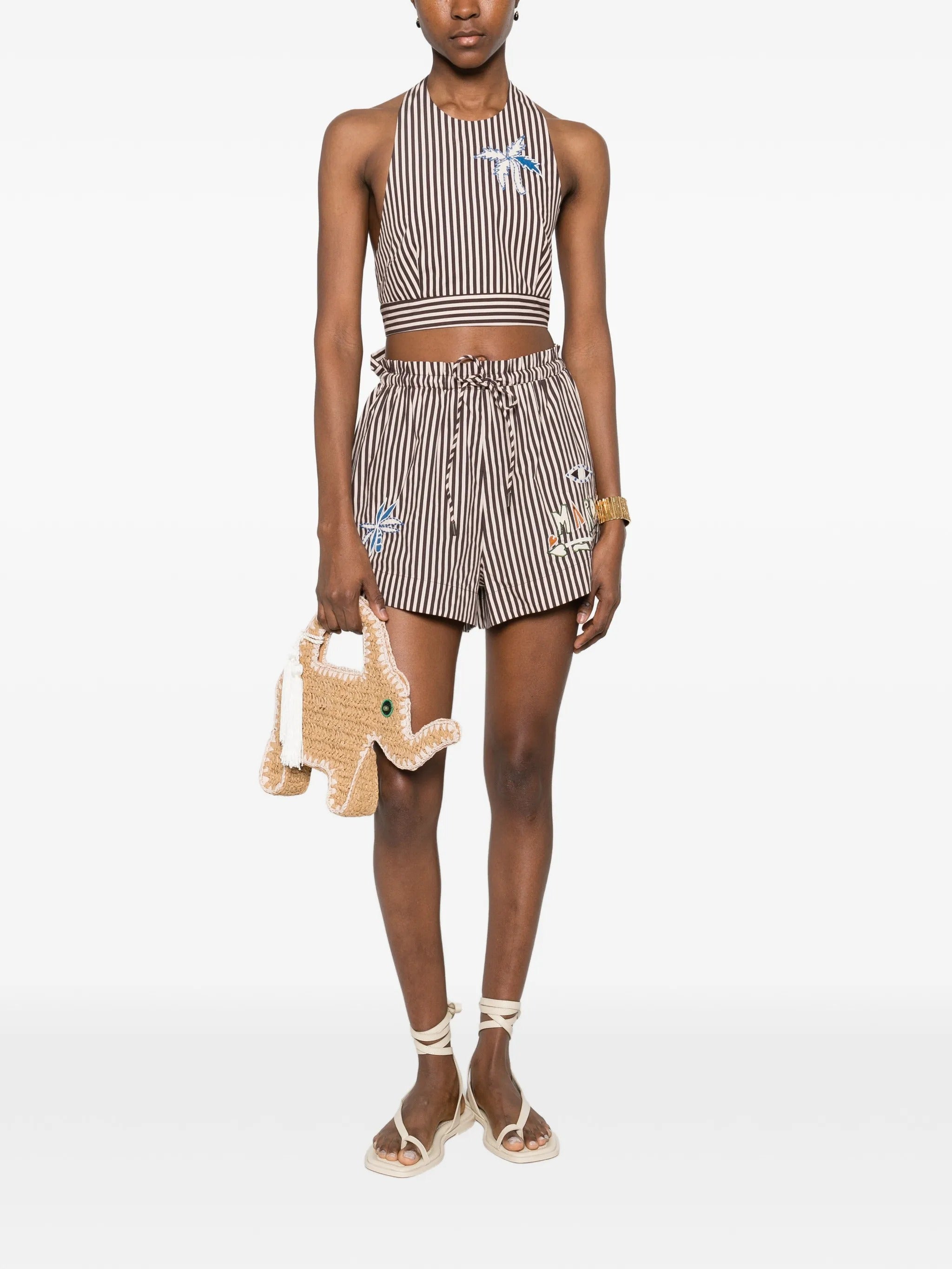 SIROCCO EMBROIDERED HALTER TOP