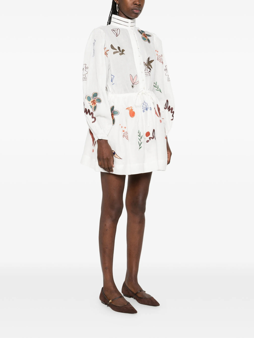 MINA EMBROIDERED MINI DRESS