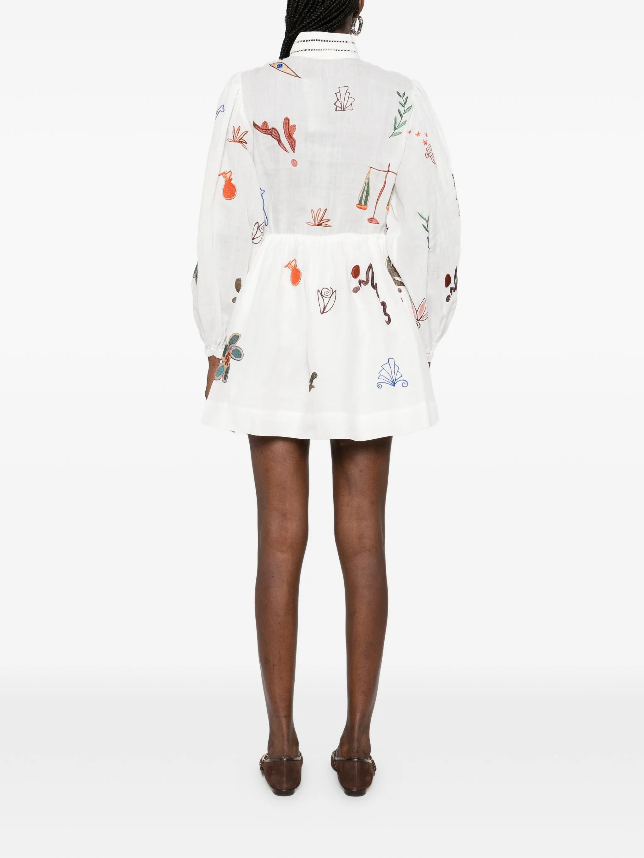 MINA EMBROIDERED MINI DRESS