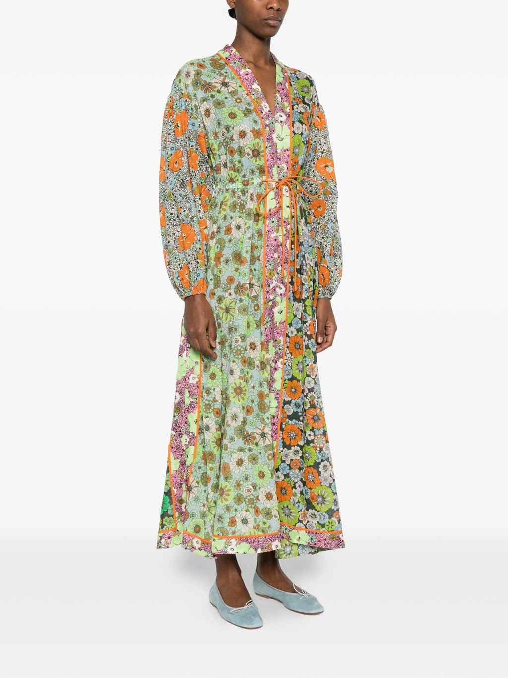 ORANGE BLOSSOM SPLICED DRESS