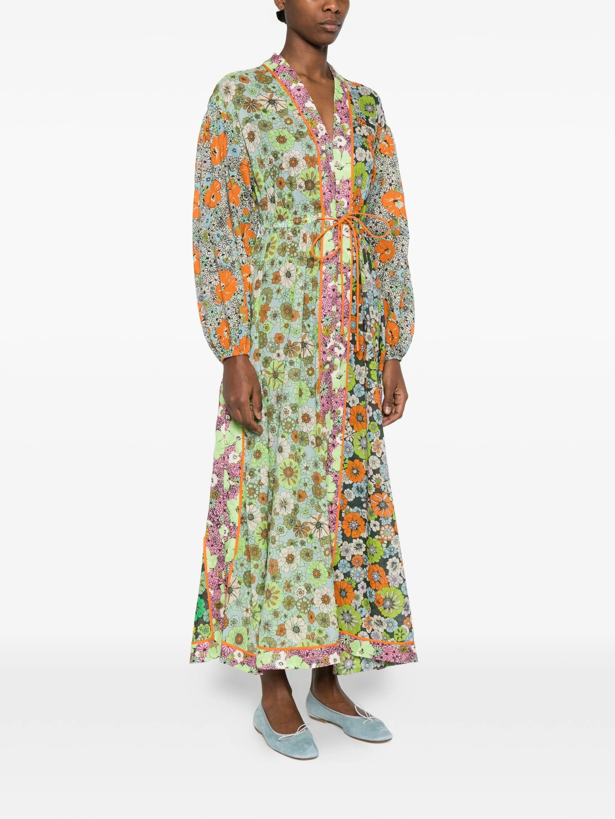 ORANGE BLOSSOM SPLICED DRESS