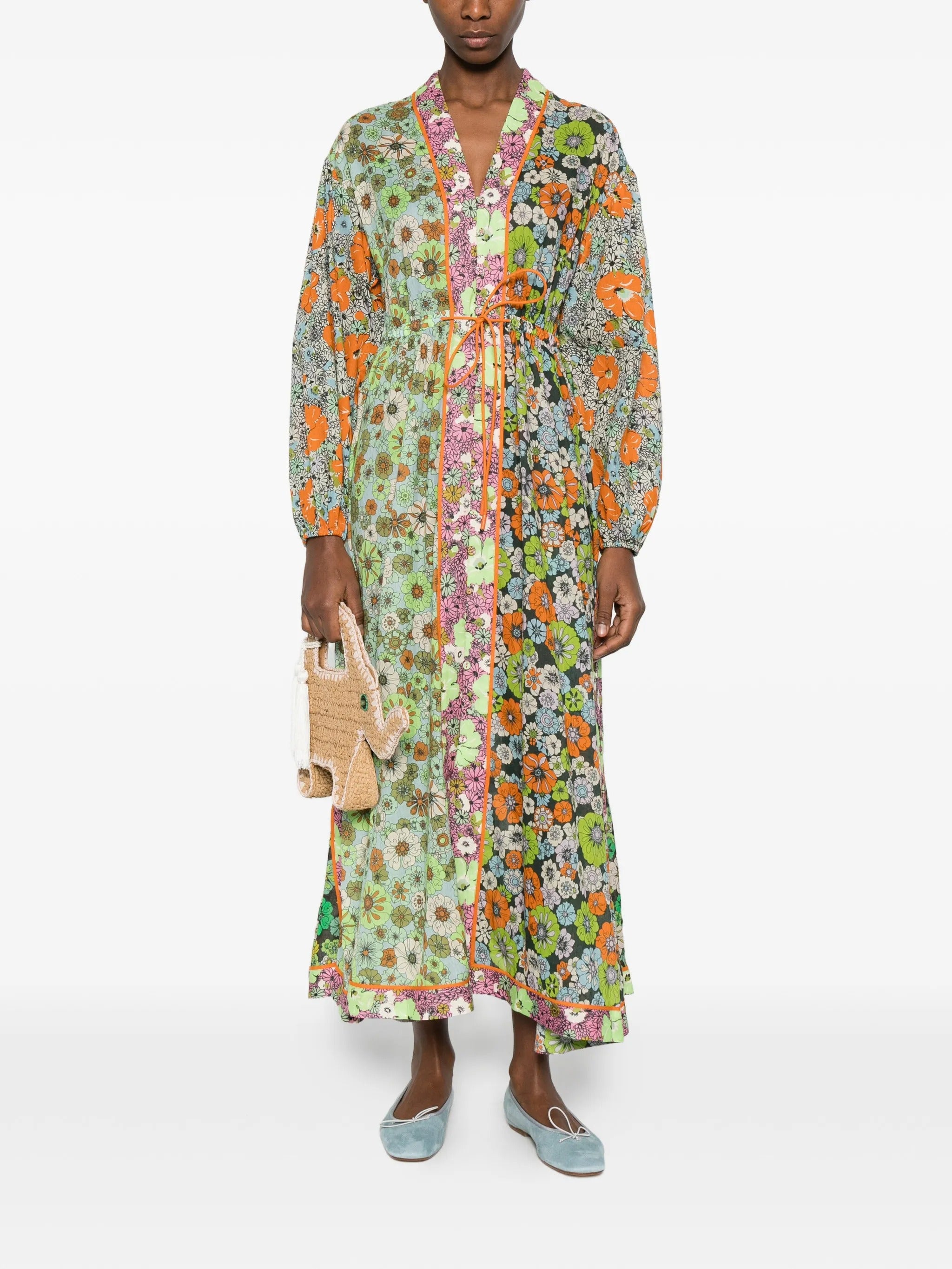 ORANGE BLOSSOM SPLICED DRESS