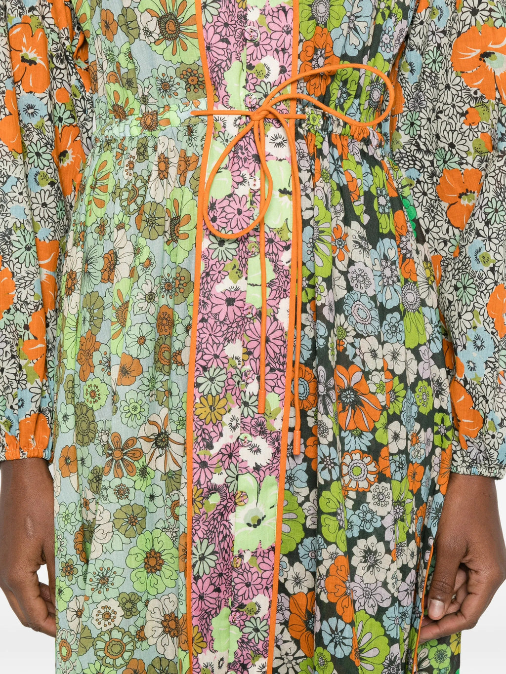 ORANGE BLOSSOM SPLICED DRESS