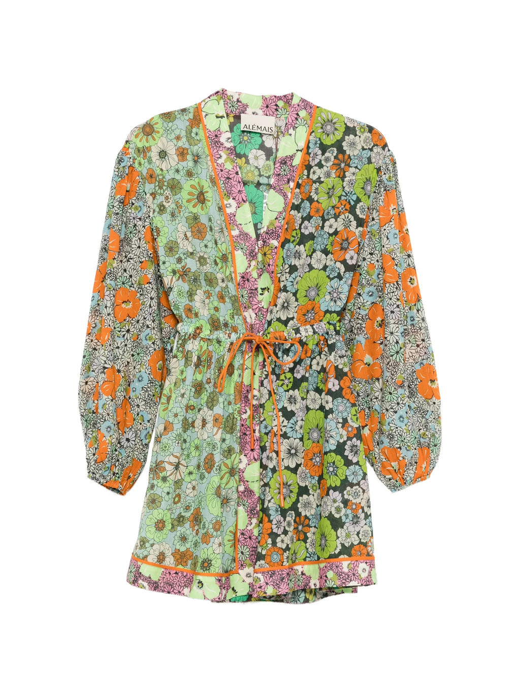 ORANGE BLOSSOM SPLICED MINI DRESS