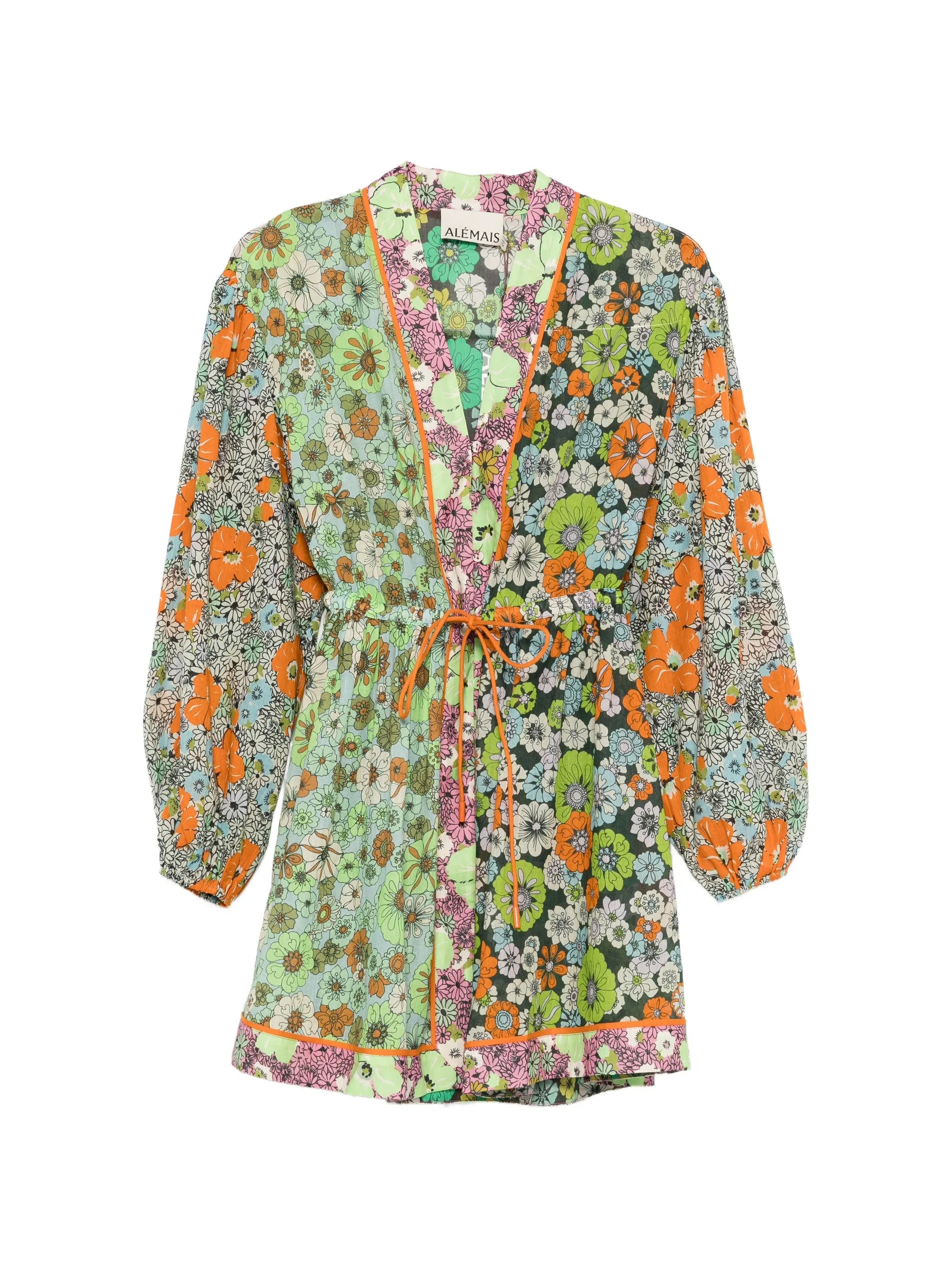 ORANGE BLOSSOM SPLICED MINI DRESS